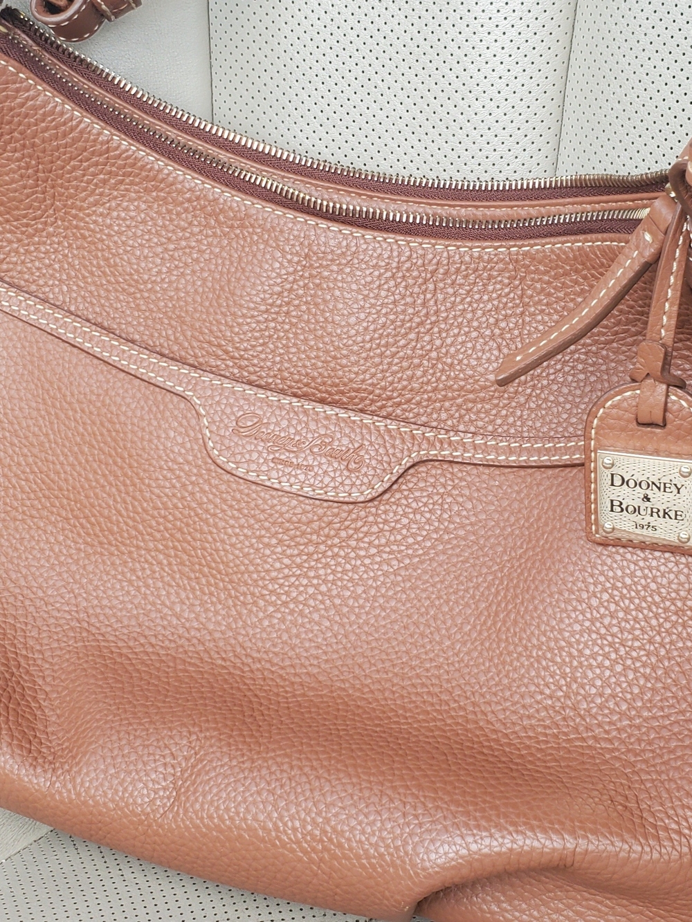 Dooney & Bourke Pebble Leather Shoulder Bag - Tan